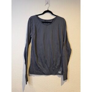 Kari Traa Long Sleeve Athletic knit Top Women's Dark Gray Size Medium 2174